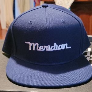 Meridian navy blue snapback hat